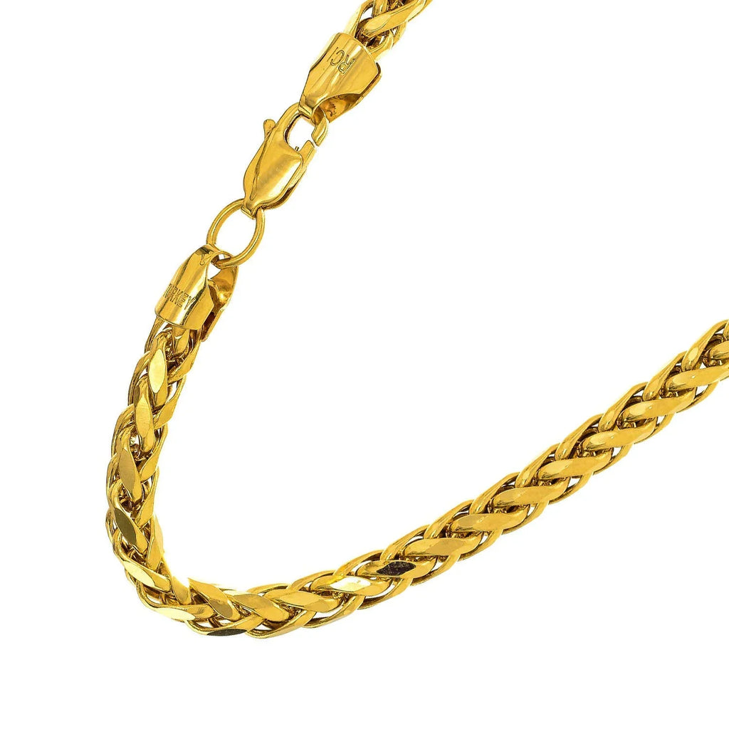 14k Semi-Solid 4.1mm Yellow Inches, Gold Bracelet, Franco Diamond-Cut 8 Lobster 5.6gr. JewelStop Claw- Lite