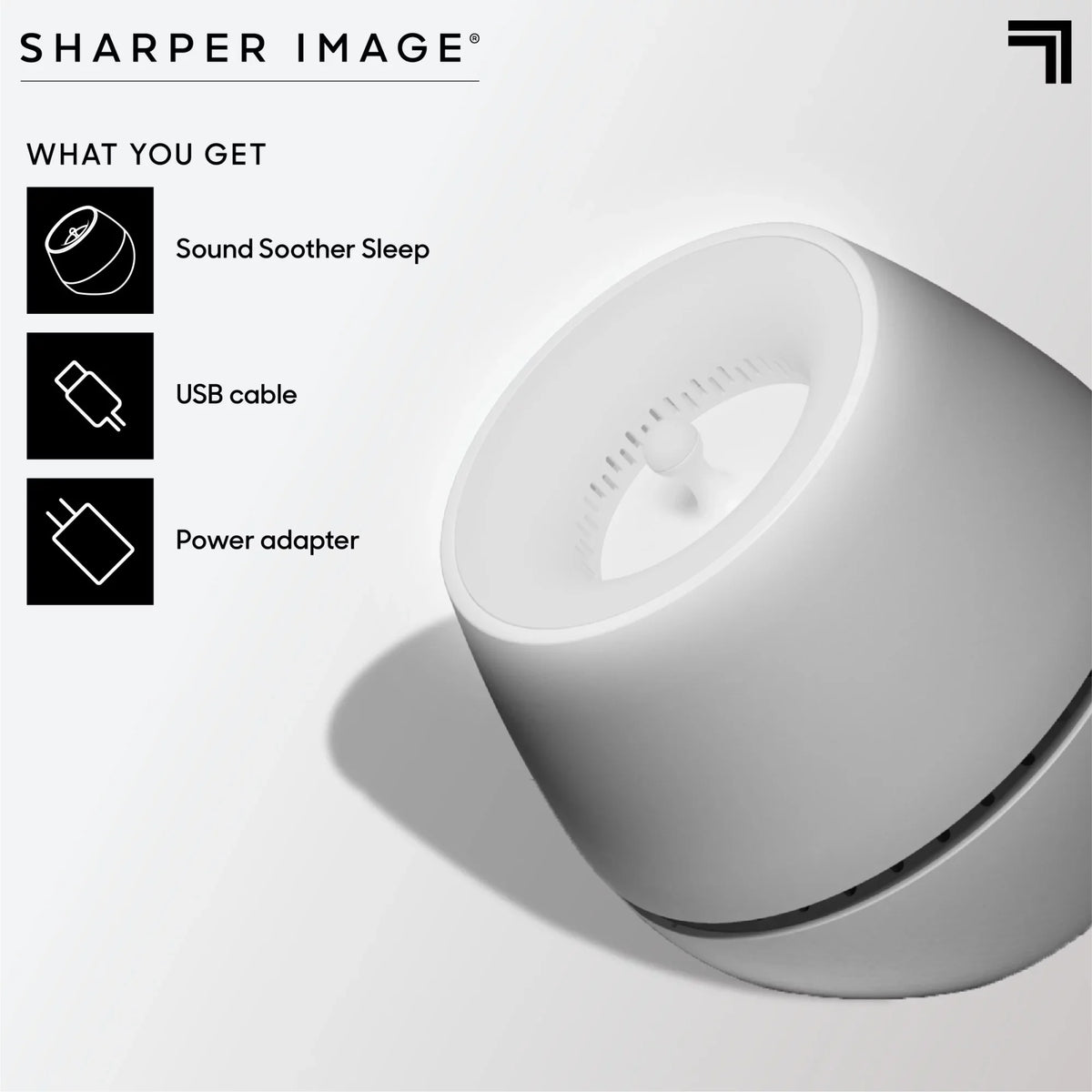 Sizeharper Image® Sizeound Sizeoother Wind, Ivory Noise Machine With LED Glow