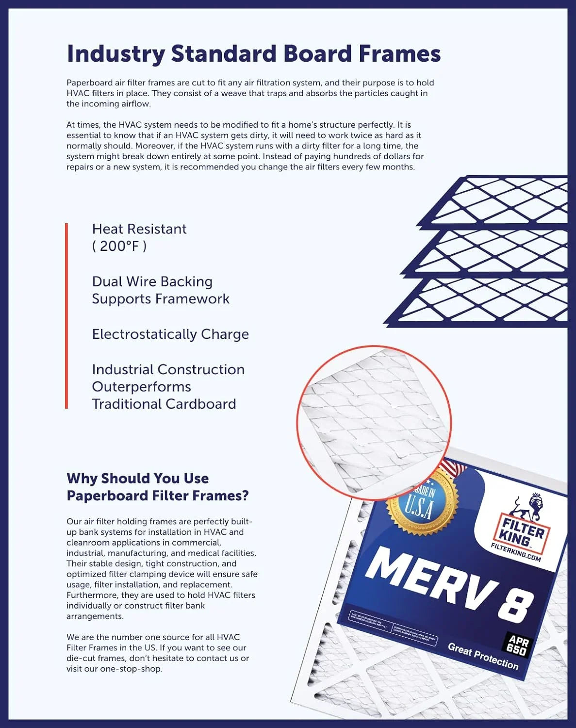 4-PACK A/C 23 | 8 King USA Air x | HVAC Furnace IN | x Filter 10 Actual Filters 10x23x1 | .75" MADE MERV Filter Pleated dimension: