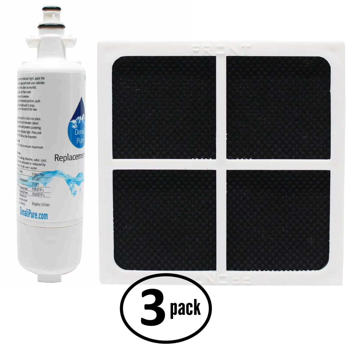 & & Filter - 79572052110 Kenmore Refrigerator Filter with Compatible Replacement liquid Kit for LT700P 3-Pack Kenmore LT120F Air Fridge