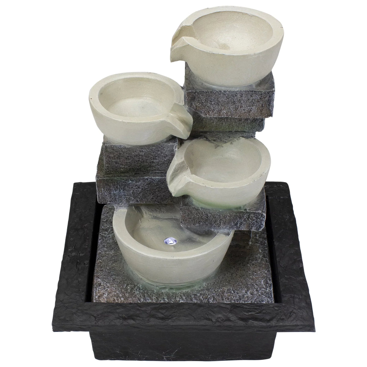 Indoor 4-Tier Cascading Bowl 11" Tabletop LED Northlight Fountain liquid Lighted