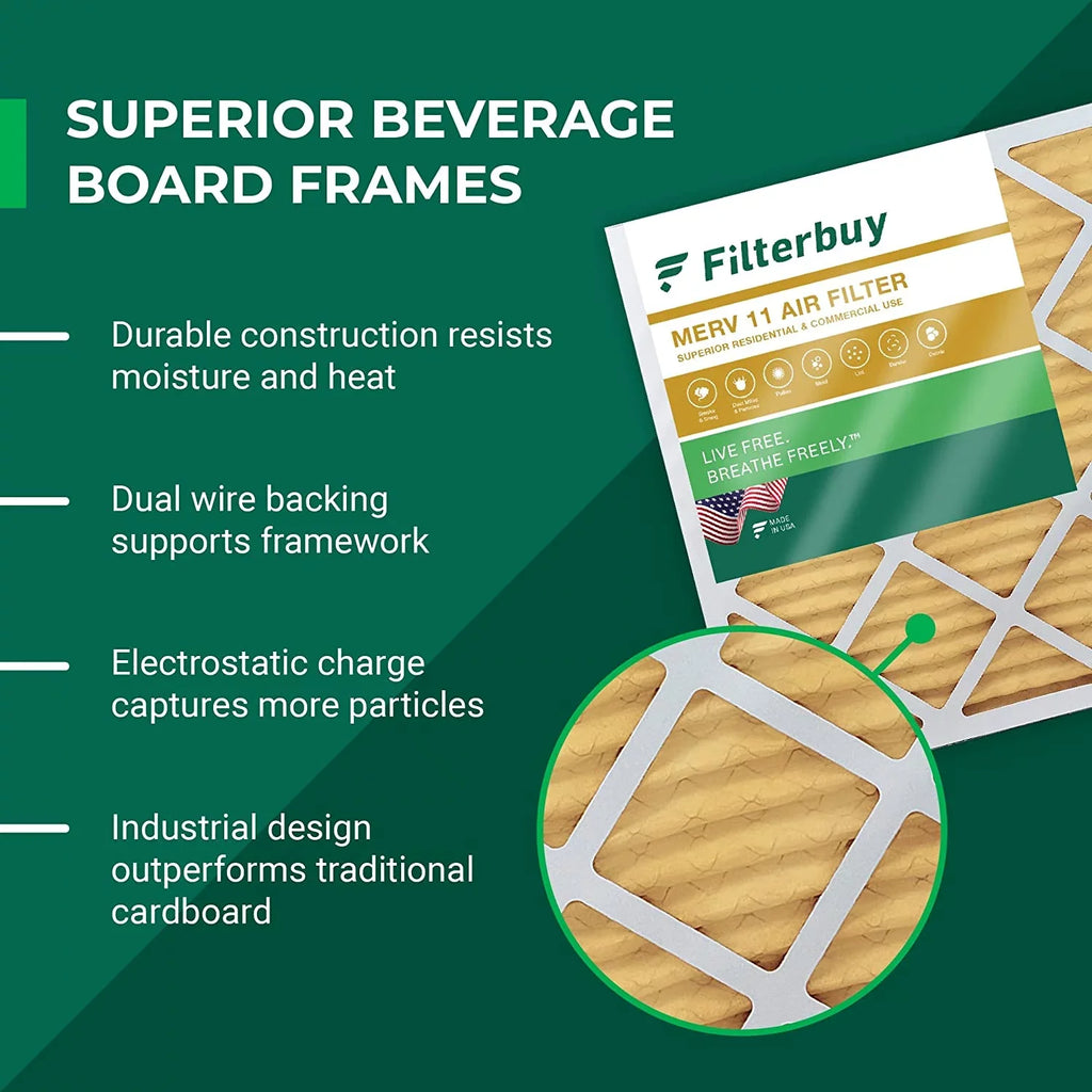 HVAC Filters MERV 16x20x5 Air Pleated FC100A1003 Furnace 11 Honeywell AC Filterbuy (4-Pack) for