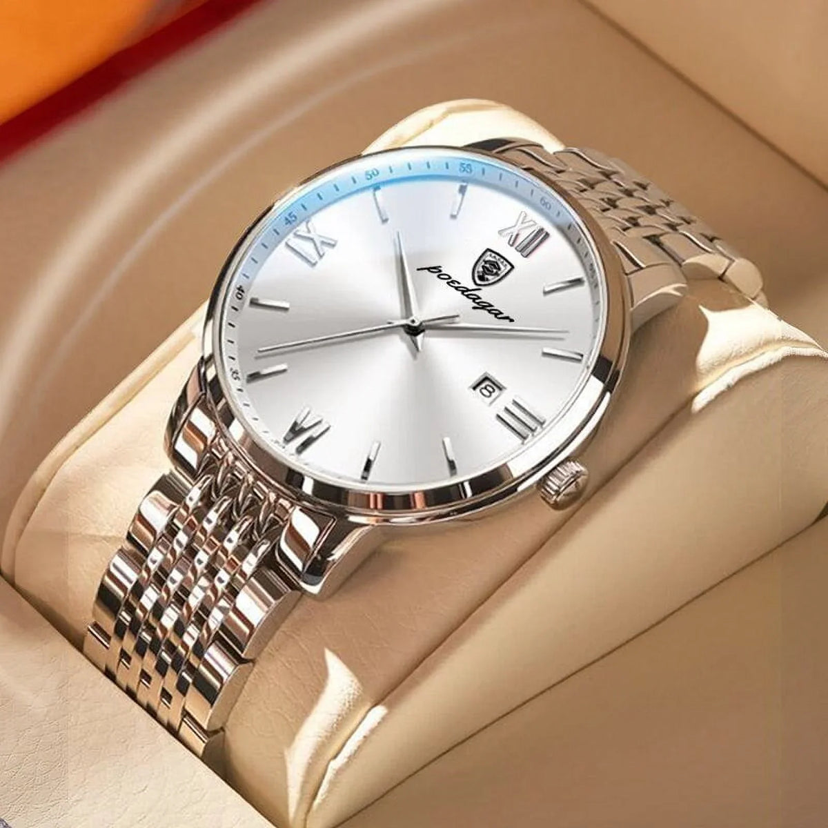 Steel POEDAGAR Luxury Men Cool Business Waterproof Calender New Watches Wristwatch Ultra-Thin Quartz Stainless Fashion Week