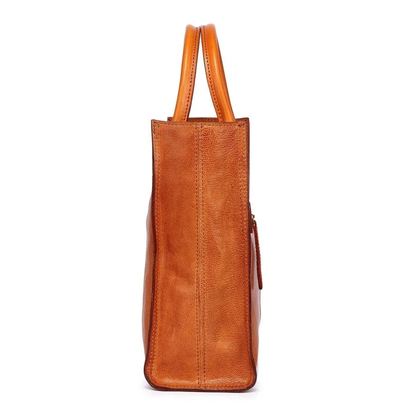 Trend Tote Old Bag Leather Aspen Black Genuine Leaf