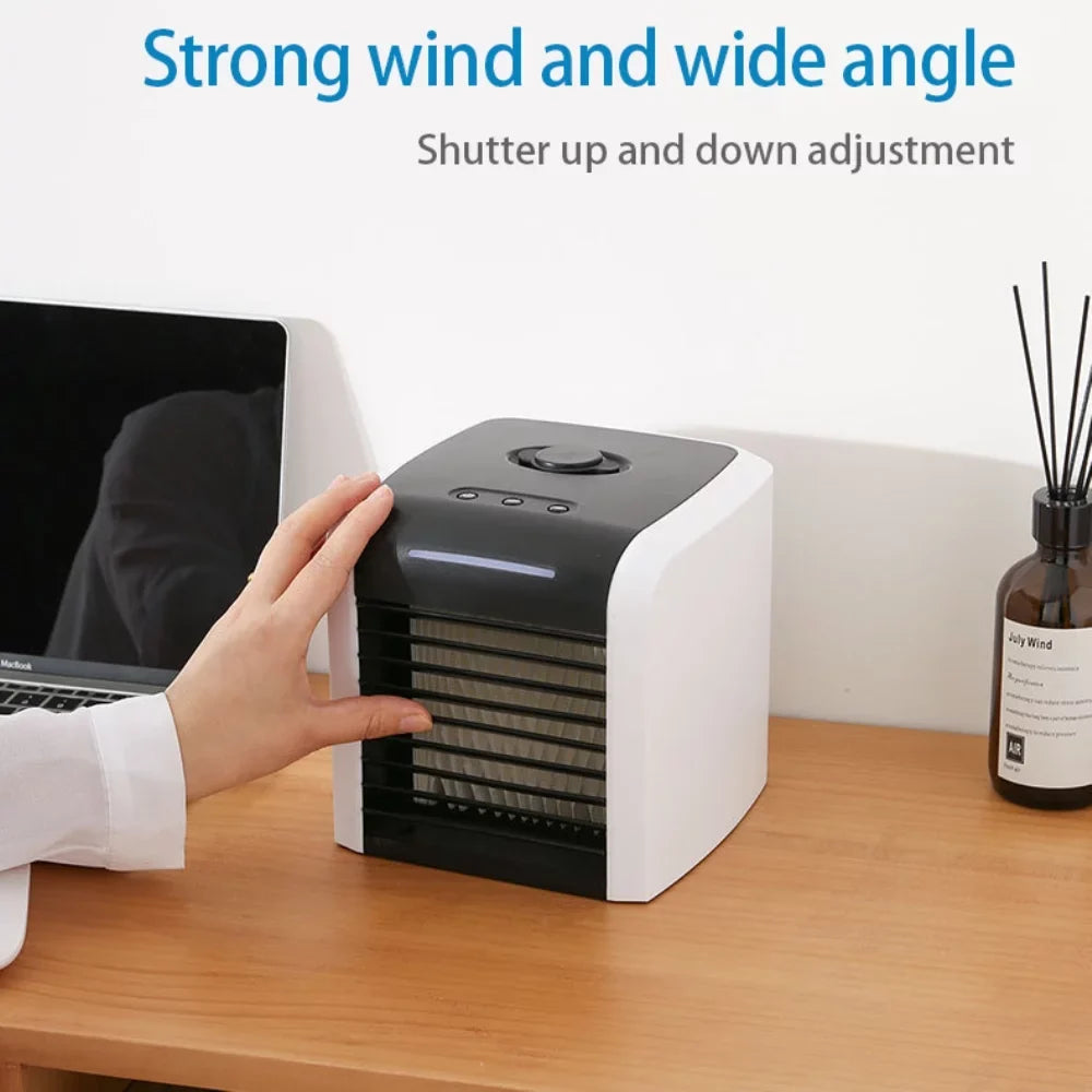 2 with Portable Home Speeds Office Air Air Fan USB Desk Fan, Cooler, Quiet Conditioner, for Rechargeable Mini Evaporative Room Personal