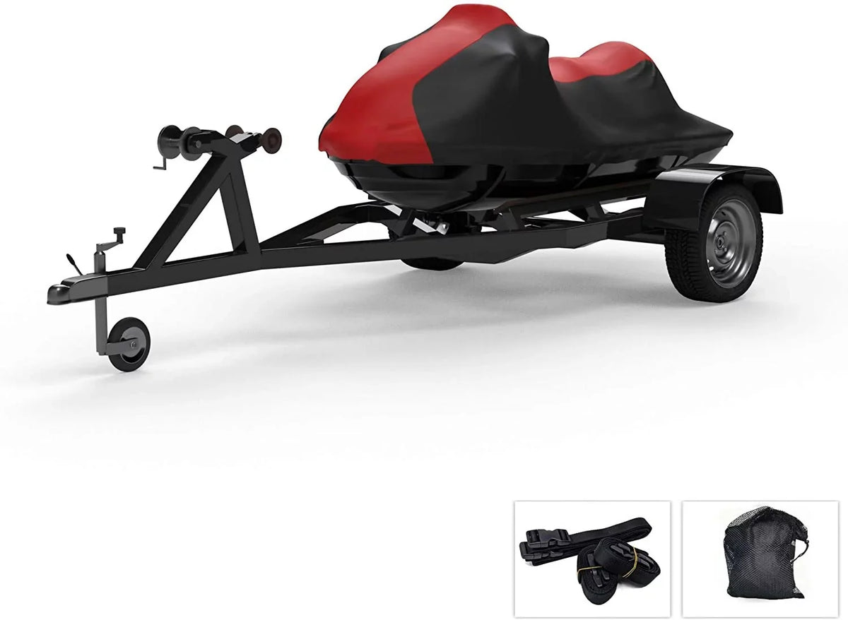 '- All from Bag Protects - - - and Rain, Jet Covers Trailerable Ski Weatherproof Trailer EXR More! Sun, for RED/Black climate Yamaha Storage Straps 2020 UV Rays, and Includes Color
