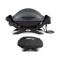 Cover Electric Grill with Q Weber Grill 1400 (Black)