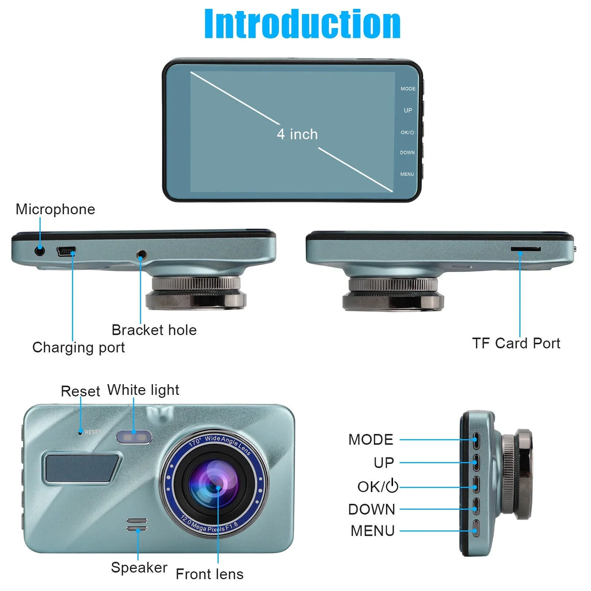 View G-Sensor Dash DVR Camera Car HD 1080P Front Lens 2 Recorder Video Rear Cam
