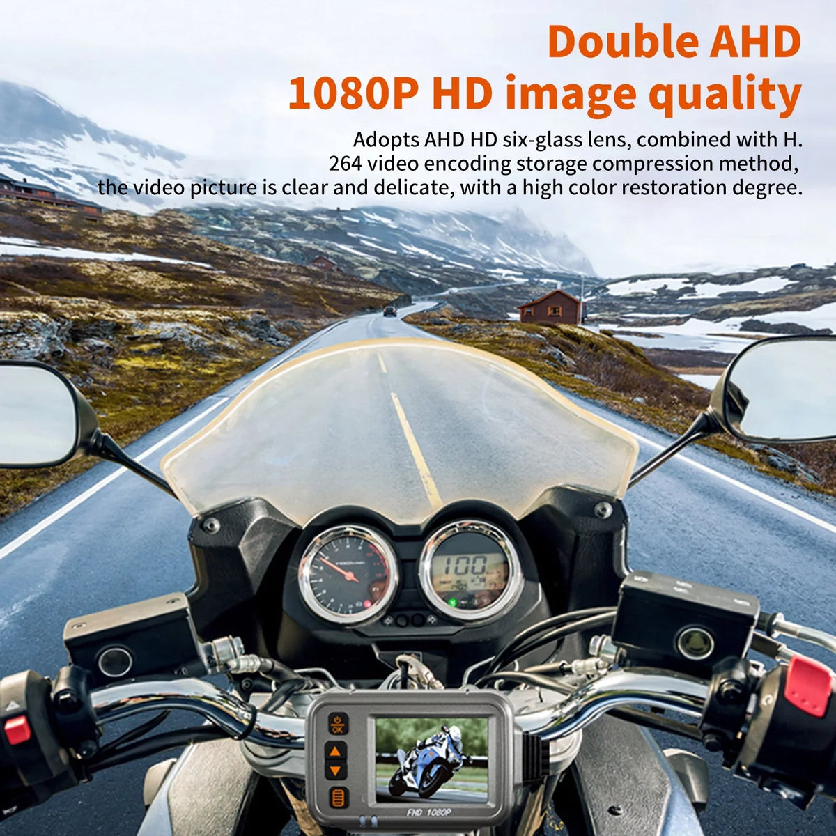 Vision Angle,Parking storage Waterproof Full Dual Recording 32G Flameout With Night Timed Body moobody Motorcycle card Motorbike Camera Dash Wide Monitoring, After 1080p ,120° Cam,WiFi