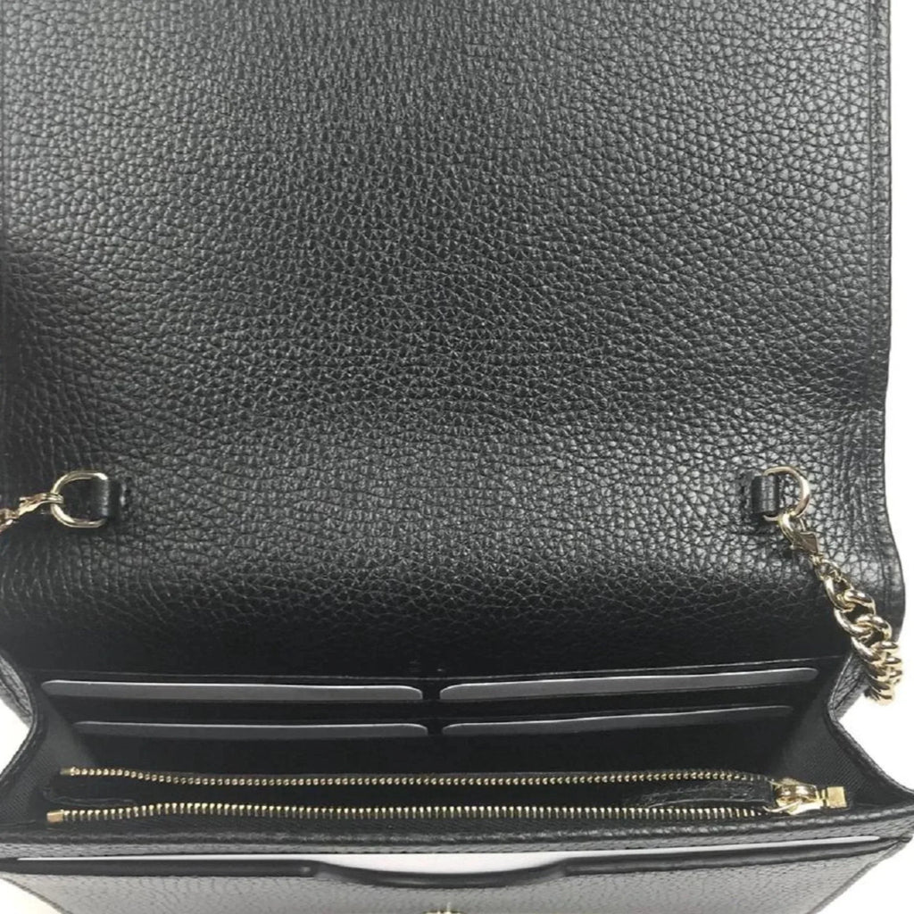 Leather on Soho Body Wallet Bag Cross Chain Black