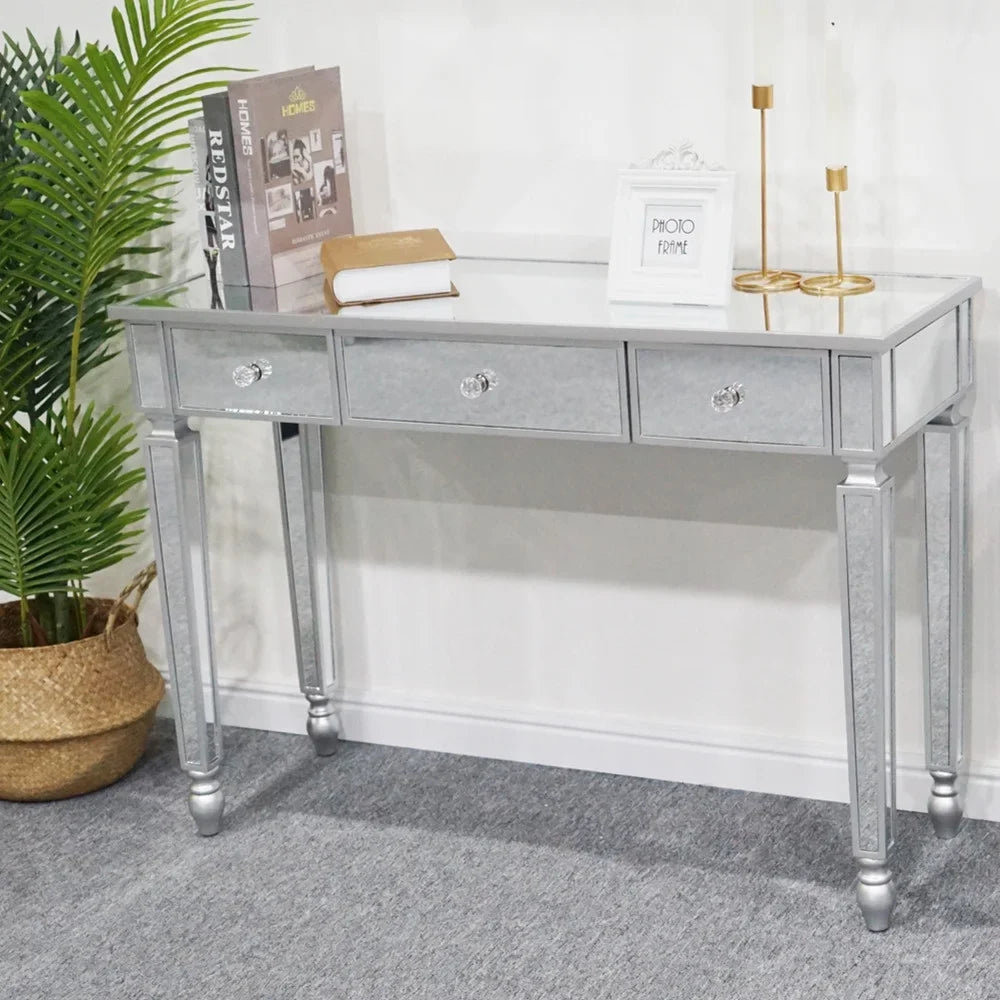 Table Table Dressing Three Mirror Drawers Console Table