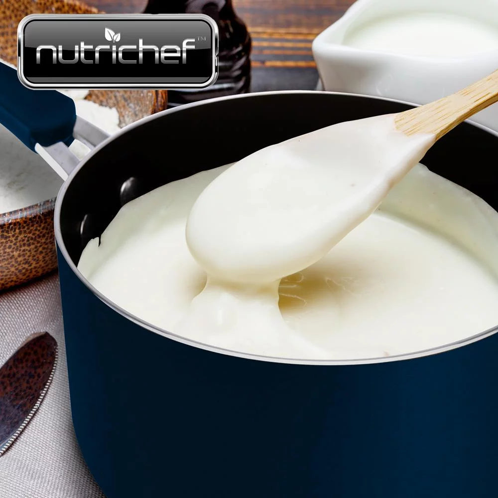 Cookware - Non-Stick NutriChef Lid High-Qualified with Long Pot Kitchen Sauce 1.5 Lasting Quart