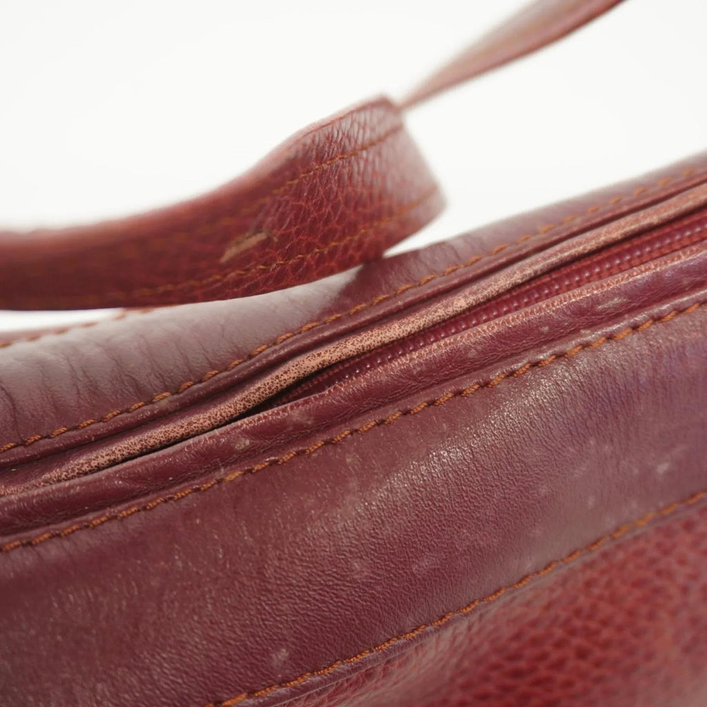 Bag Leather Cartier Pre-Owned Shoulder Red Ladies Must (Good)