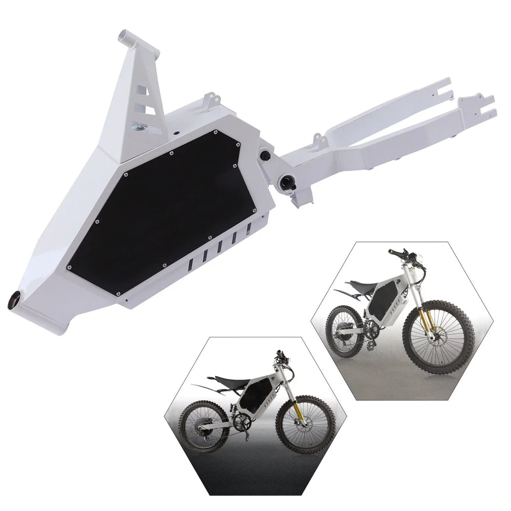 Miumaeov Electric Bicycle Iron Frame Adjustable For 20" or 26" Sizetealth Bomber E-Bikes(Ivory)