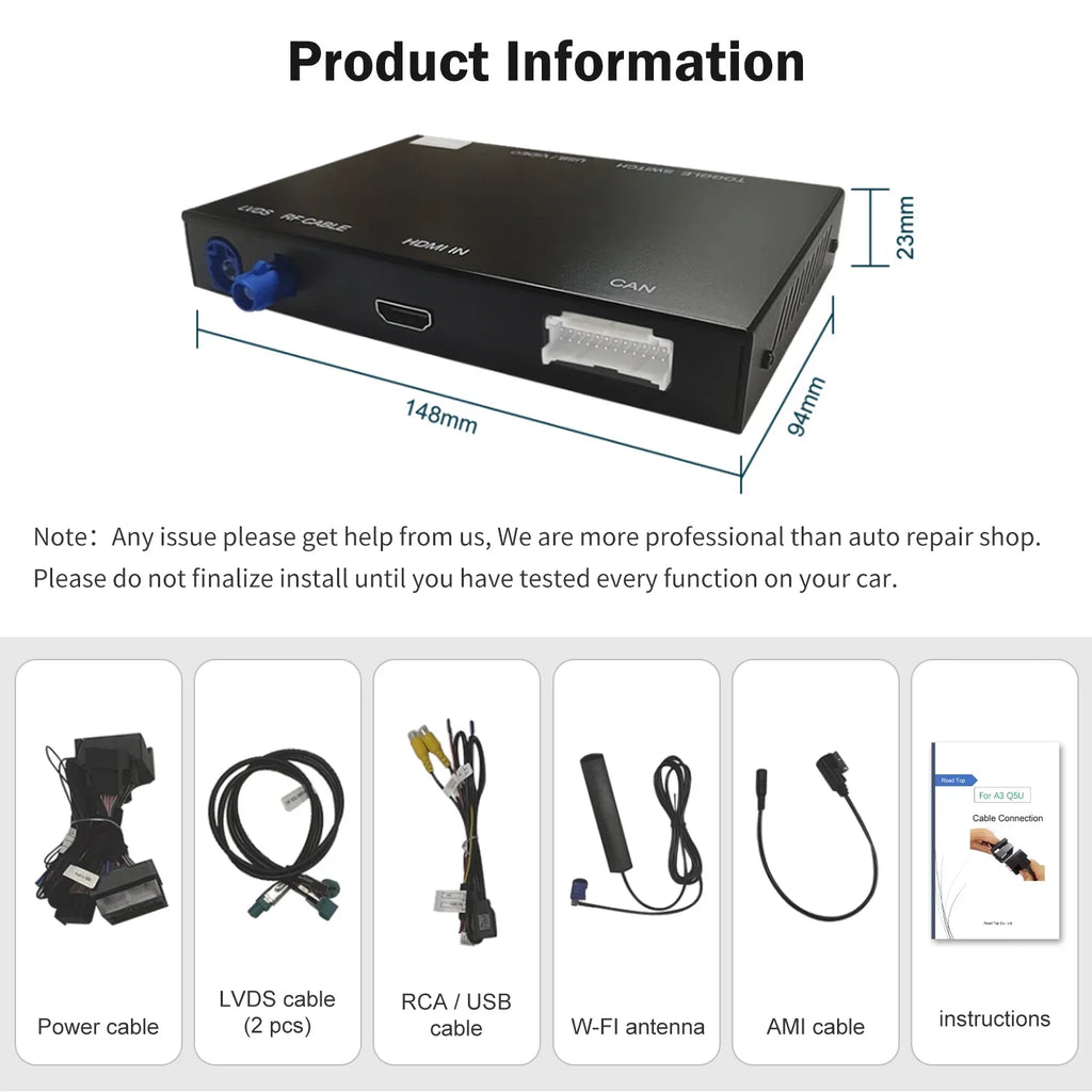 Control,Camera Carplay System,Carplay A5 Q5 RS4 S5 Kit,Mirrorlink,Siri,Navigation,YouTube,Original A4 Auto 3GMMI Ninetom S4 Retrofit for Audi 2008-2015 RS5 Support Android Wireless