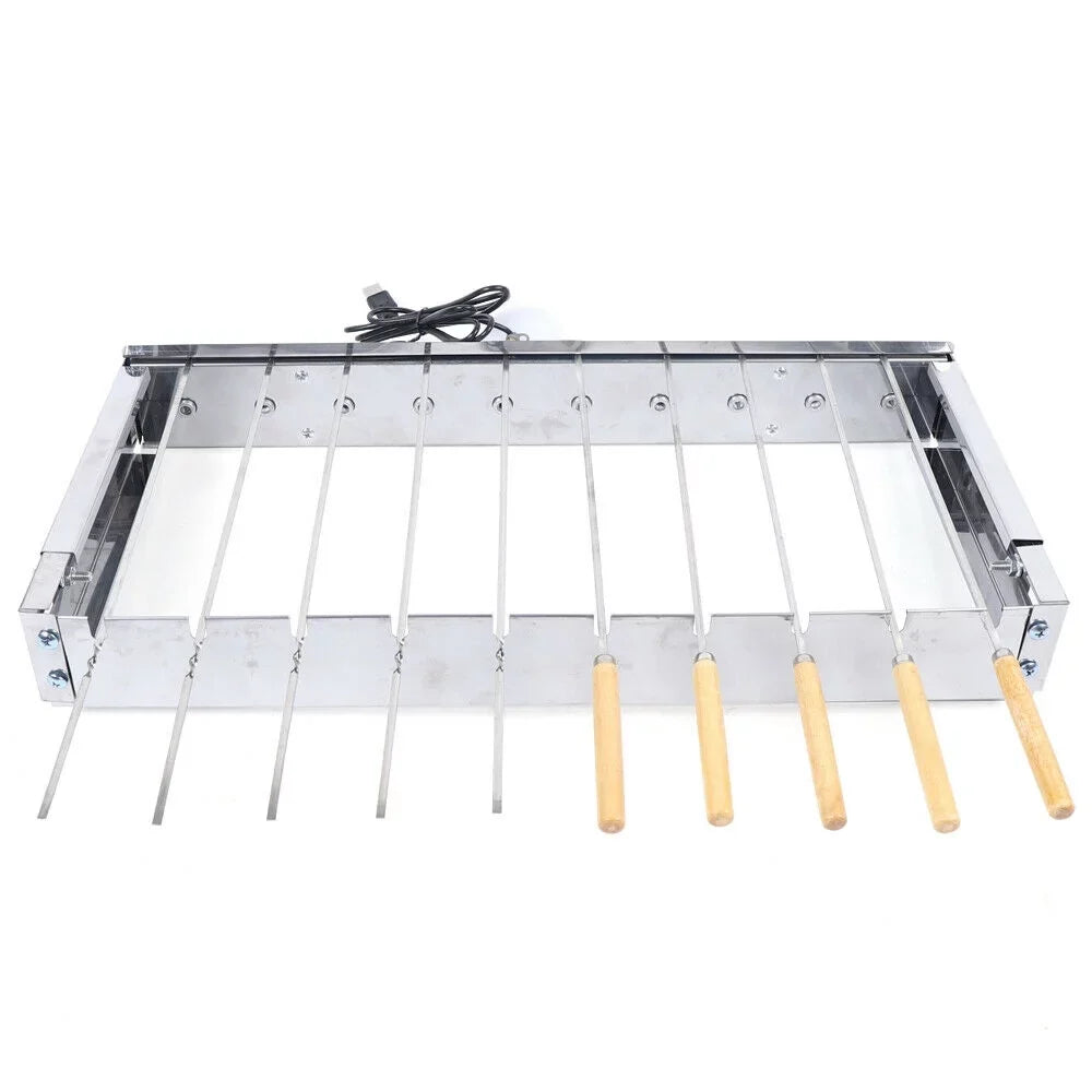 for Grill Electric Stainless Automatic BBQ Cooking Grill Rolling Camping Steel
