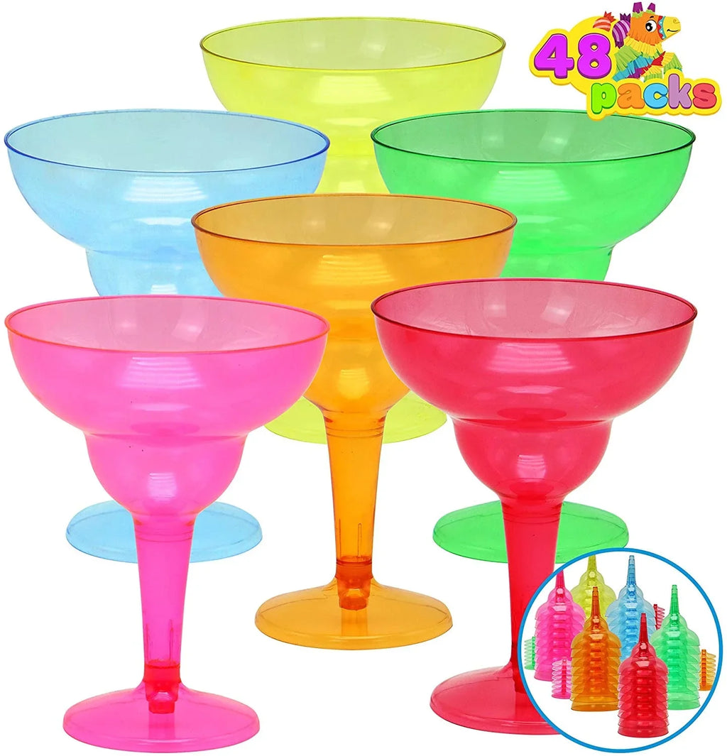 Party Fiesta JOYIN Margarita Taco Theme oz Party Pcs Cups De Glasses Margarita Cinco Mexican Fun,Plastic Mayo Decorations,12 Supplies Cinco Decoration De Party Plastic 48 for Glasses Mayo