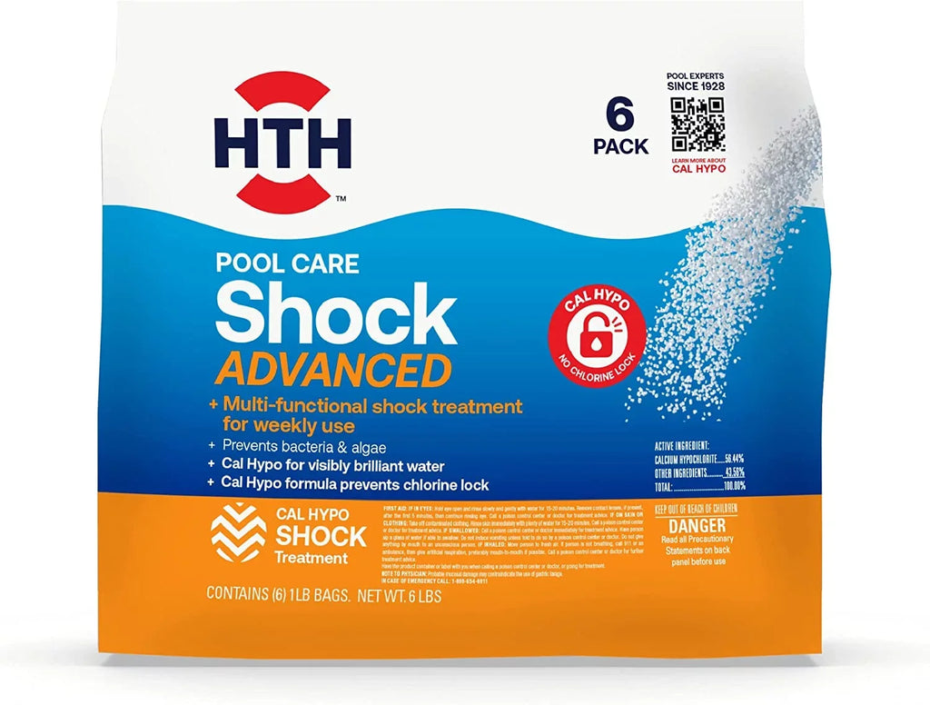 HTH Advanced, Bacteria & Shock Prevents (Pack lb 6) Algae, 1 Cal of Chemical Hypo Care Formula, Pool Pool Swimming