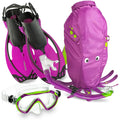 480315SFSQULXL Fins Purple, HEAD LXL Set, Premium Snorkel & Sea Pals Youth Mask