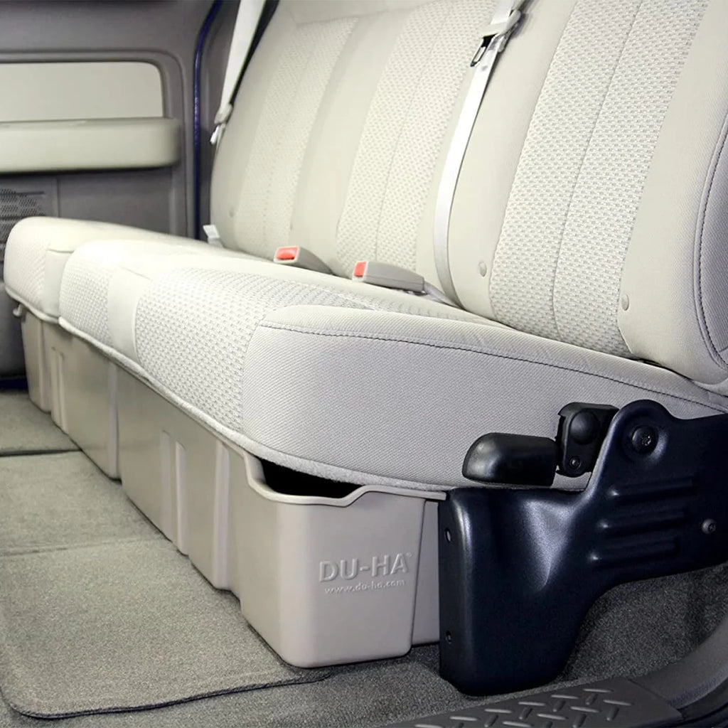 Incl. 2011-2012 Underseat Gun F150 Storage; Fits select: 2013-2014 SUPER CAB, Vehicles Gray; DU-HA DU-HA F150 Subwoofer; Rack/Organizer; Factory w/o 20096