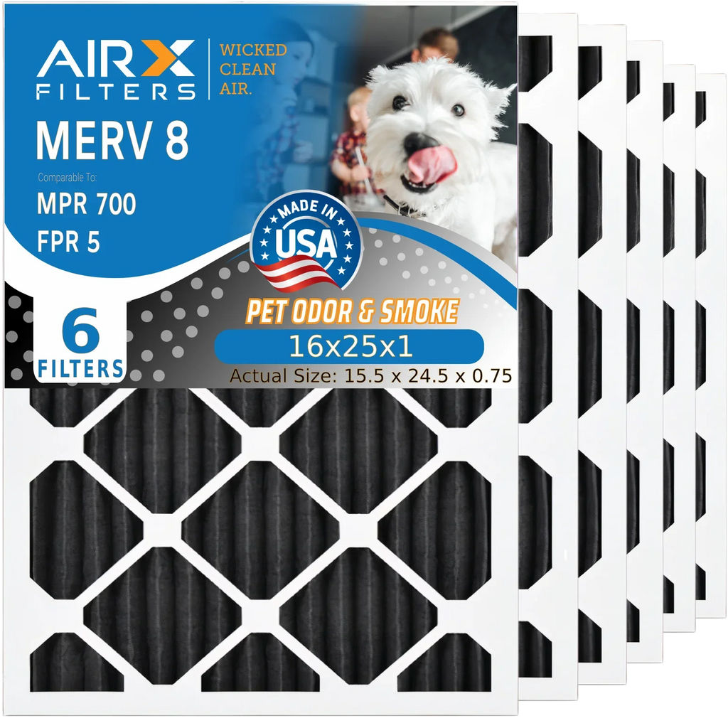 700 to 16x25x1 HVAC Eliminator Made CLEAN Air FILTERS Filters WICKED AIR. MERV Filter 16x25x1 AIRX AC 6 Odor by Furnace MPR Comparable Pack FPR USA 5 & Filter Carbon 8 Premium