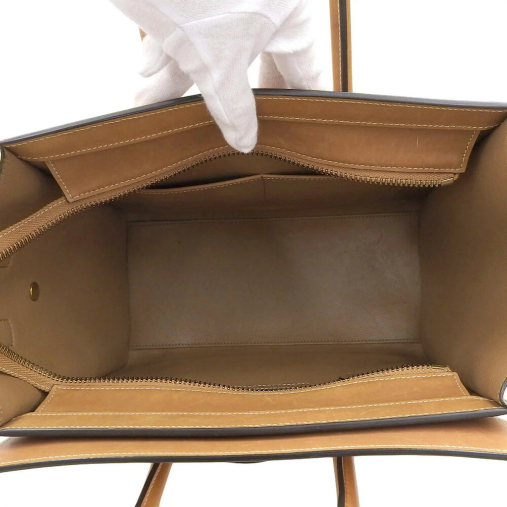 167793 beige 15LK handbag mint micro luggage Pre-Owned (Good) CELINE shopper Celine A03 green tricolor