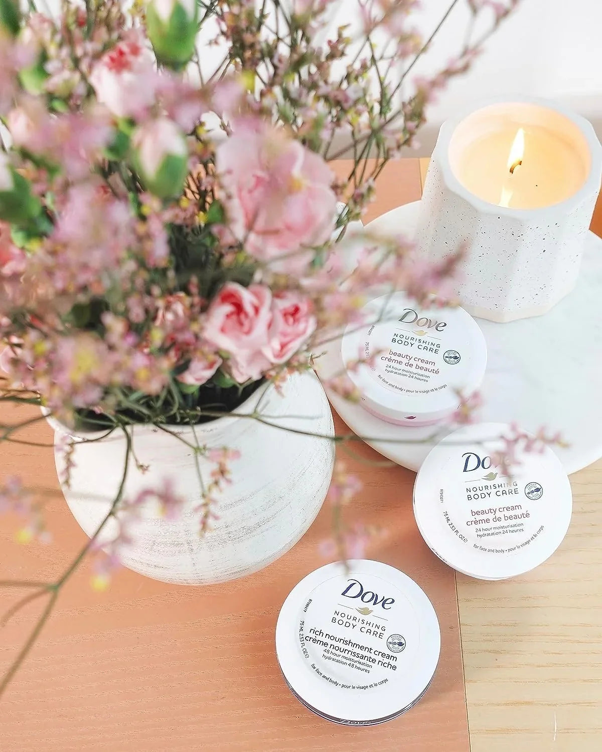 And Hand, Care, Each, Beauty Body 24-Hour Dove Lotion 12-Pack, Dry With Face, Women 5.07 Body To Normal For Skin Oz Nourishing Moisturization, Cream Jar For