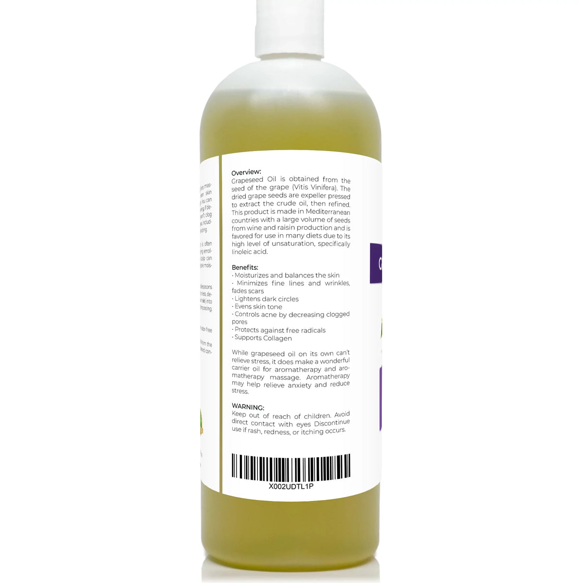 Velona Natural - Body, oz | Face, 32 | 100% Grapeseed Carrier pressed Skin, | Refined, and Cold Hair Care Oil Oil Pure Cooking,