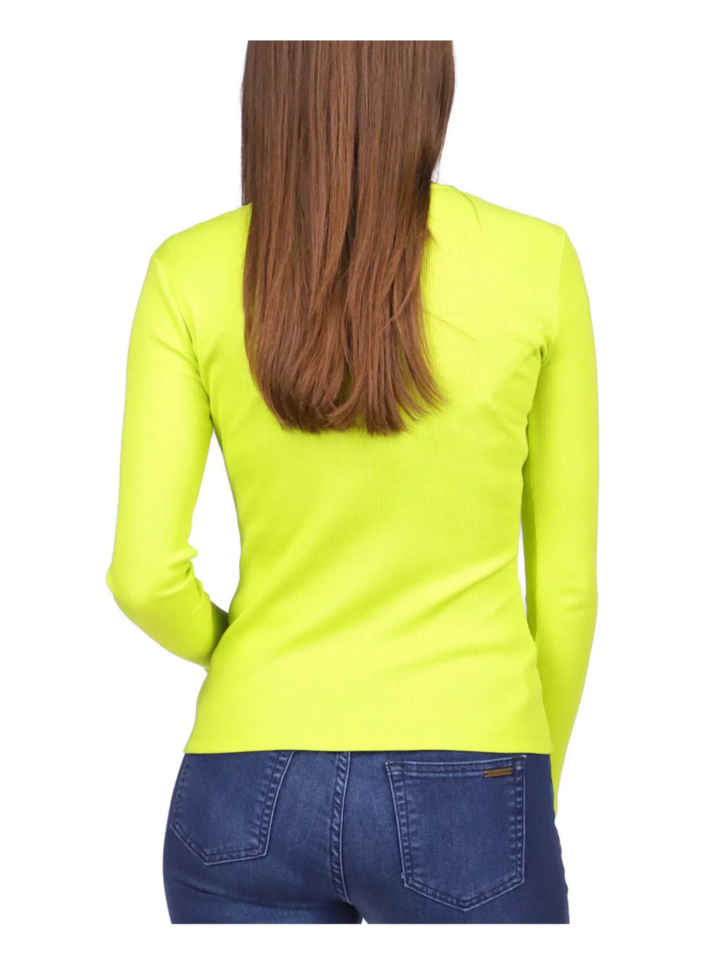 Out Long Neck Hardware Ribbed KORS V Ring S Top Sleeve MICHAEL Green Cut Womens