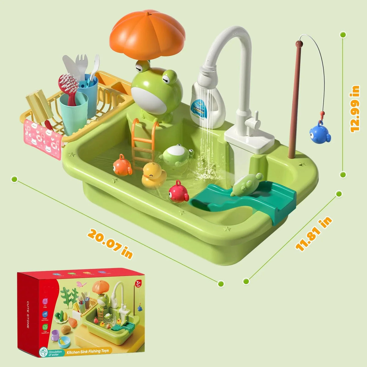 Floating Play Role Fishing Dishwasher Play Faucet, Sink for with with Kids Play, Pool Upgraded Kitchen Running Kitchen Toys Toy Accessories, liquid Toys liquid, Electric Toy Sink Play