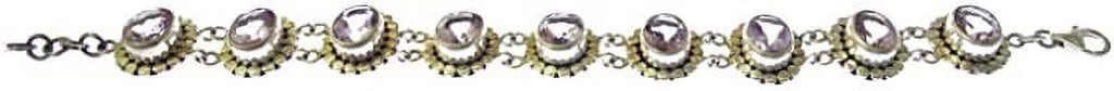Tribal Silver to Length / Genuine for Purple Unique 8” Sterling Women Adjustable Gemstone Designer Ethnic Inch Amethyst Bracelet 925 Handcrafted 7.5” Beautifully Fashion Gypsy