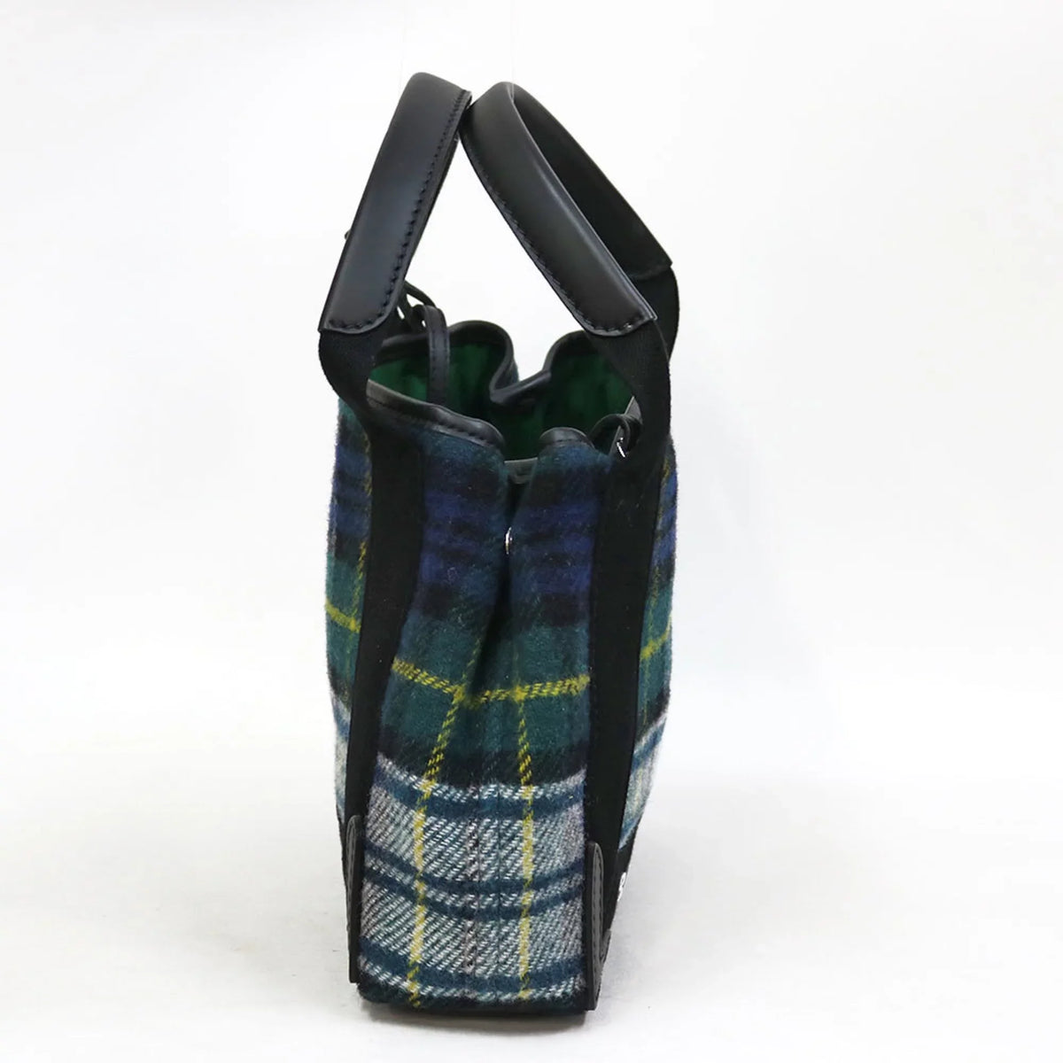 Women's Small Pre-Owned Plaid Navy Men's (Fair) Green Balenciaga Cabas Handbag