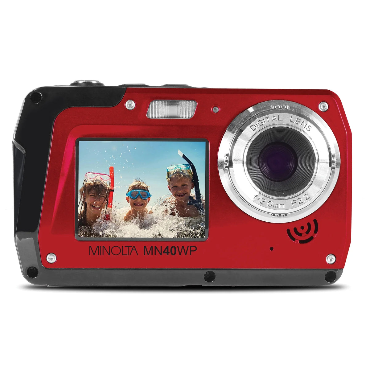 Waterproof MP Camera, Digital 48 Red Minolta