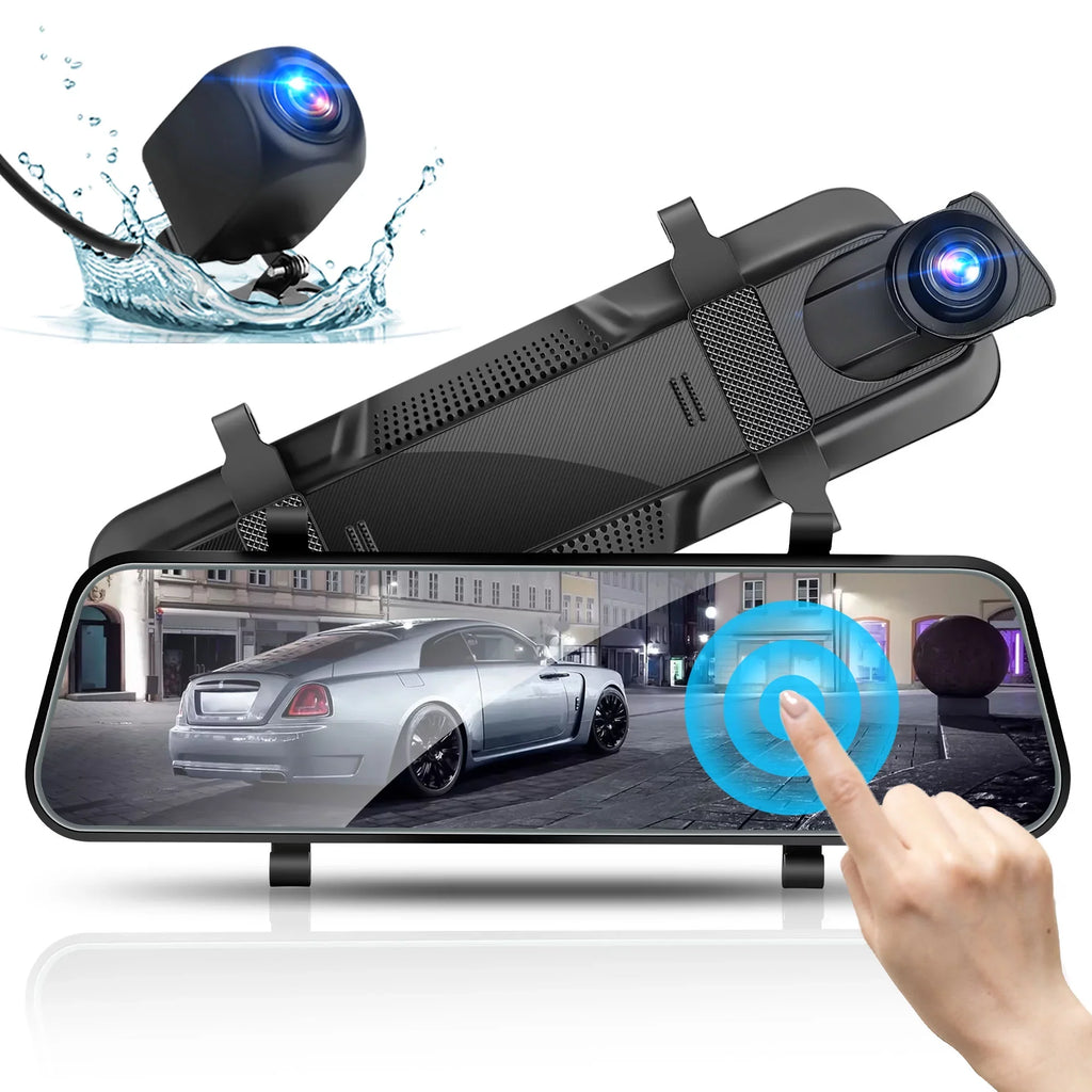 Backup Night Screen Rear 1080P Vision, Camera, IPS Car with G-Sensor, Mirror View Touch Driving Recorder Dual TSV Camera, Dash Cam