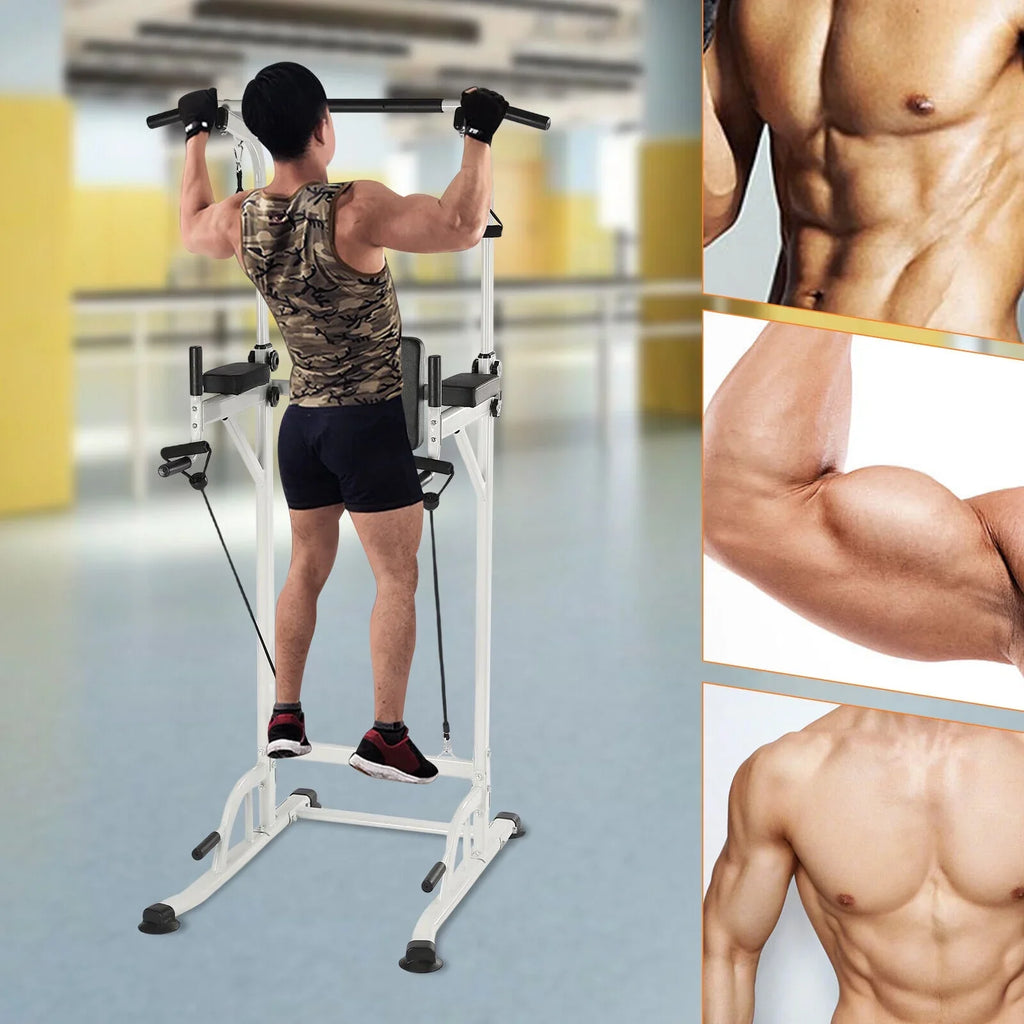 Power Bar Tower Gym and Home Power Height Sit Ups Pull-Up Station Adjustable
