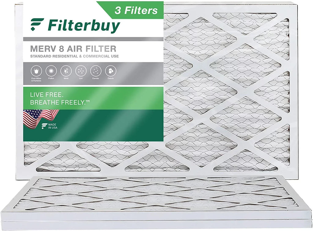 MERV 10x30x1 Filterbuy Air (3-Pack) HVAC 8 Filters Pleated Furnace AC