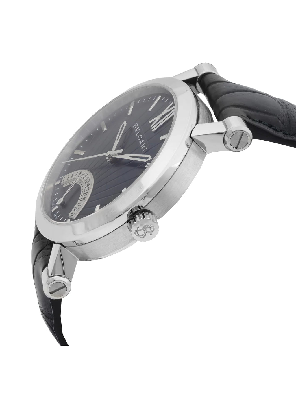 Mens Watch Dial SB42SDR Automatic Black Retrograde Steel Bvlgari Sotirio