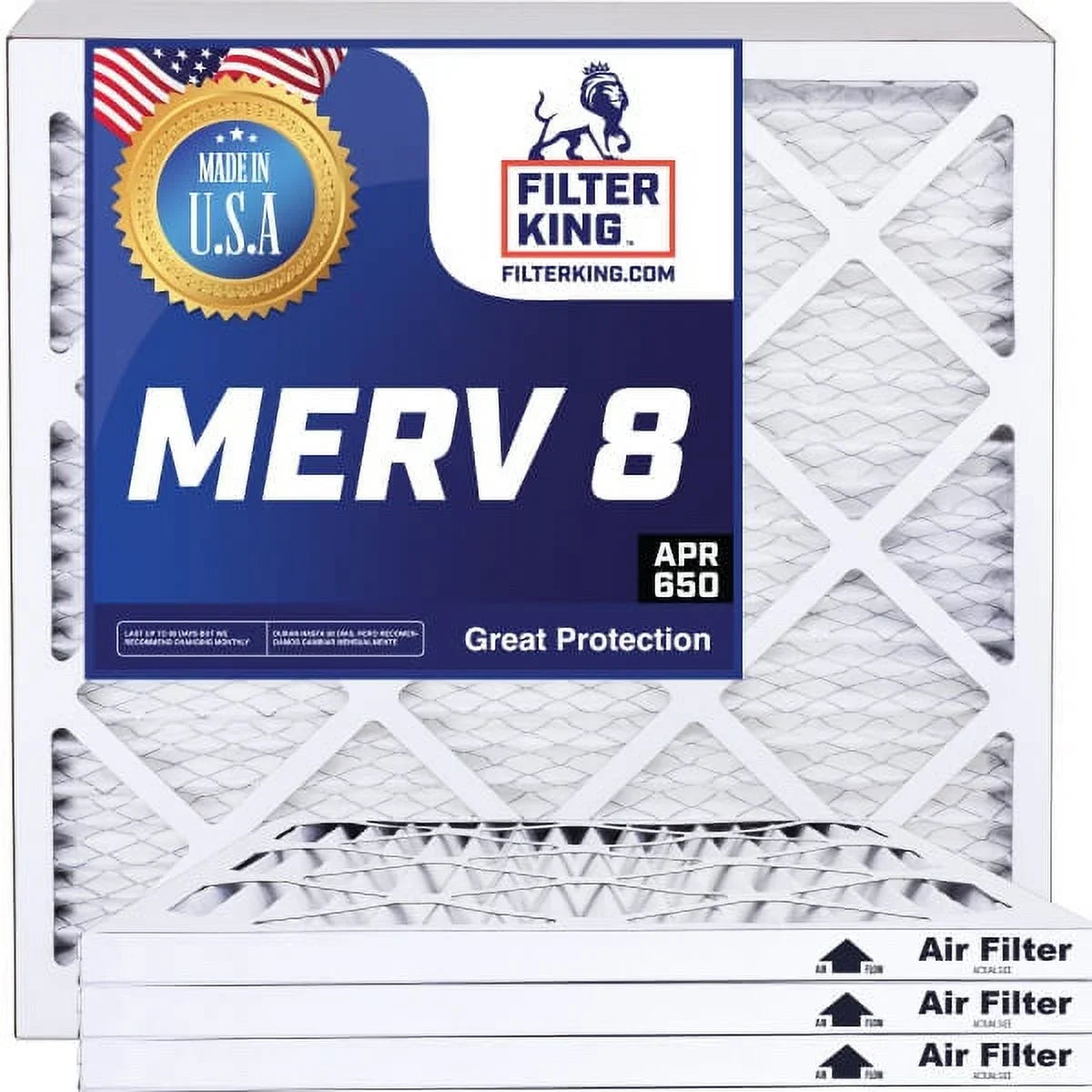 Actual | 8 King 38x55.5x1 Filters | MADE | USA 55.5 Air 38 MERV A/C Filter Furnace x 4-PACK | x Filter Pleated dimension: IN .75" HVAC