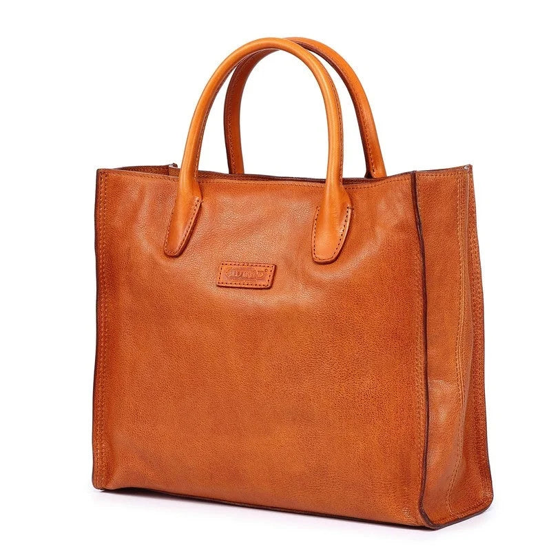 Trend Tote Old Bag Leather Aspen Black Genuine Leaf