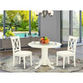 '- 3 White Dinette Set Linen Piece Shelton