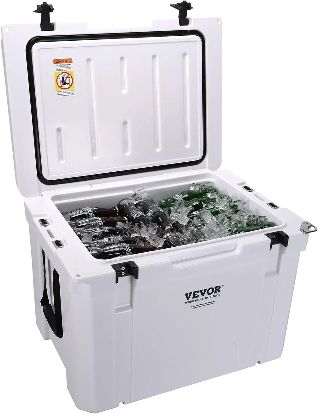 Chest exterior, with Cooler, Box Ice Camping, Duty to Travel, Rotomolded 25/33/45/65 HAOFEI Insulated Keeps Handle, Ice Lunch for Cooler Retention qt, 6 Heavy Portable Hard for up Days Ice