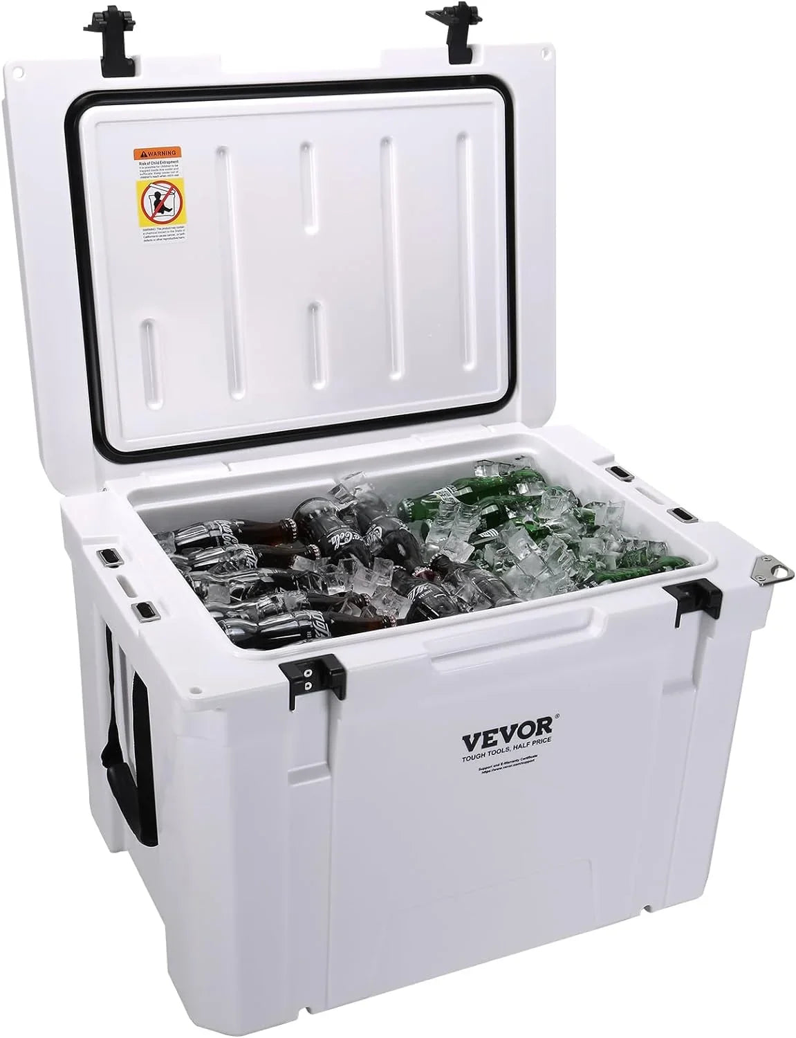 Chest exterior, with Cooler, Box Ice Camping, Duty to Travel, Rotomolded 25/33/45/65 HAOFEI Insulated Keeps Handle, Ice Lunch for Cooler Retention qt, 6 Heavy Portable Hard for up Days Ice