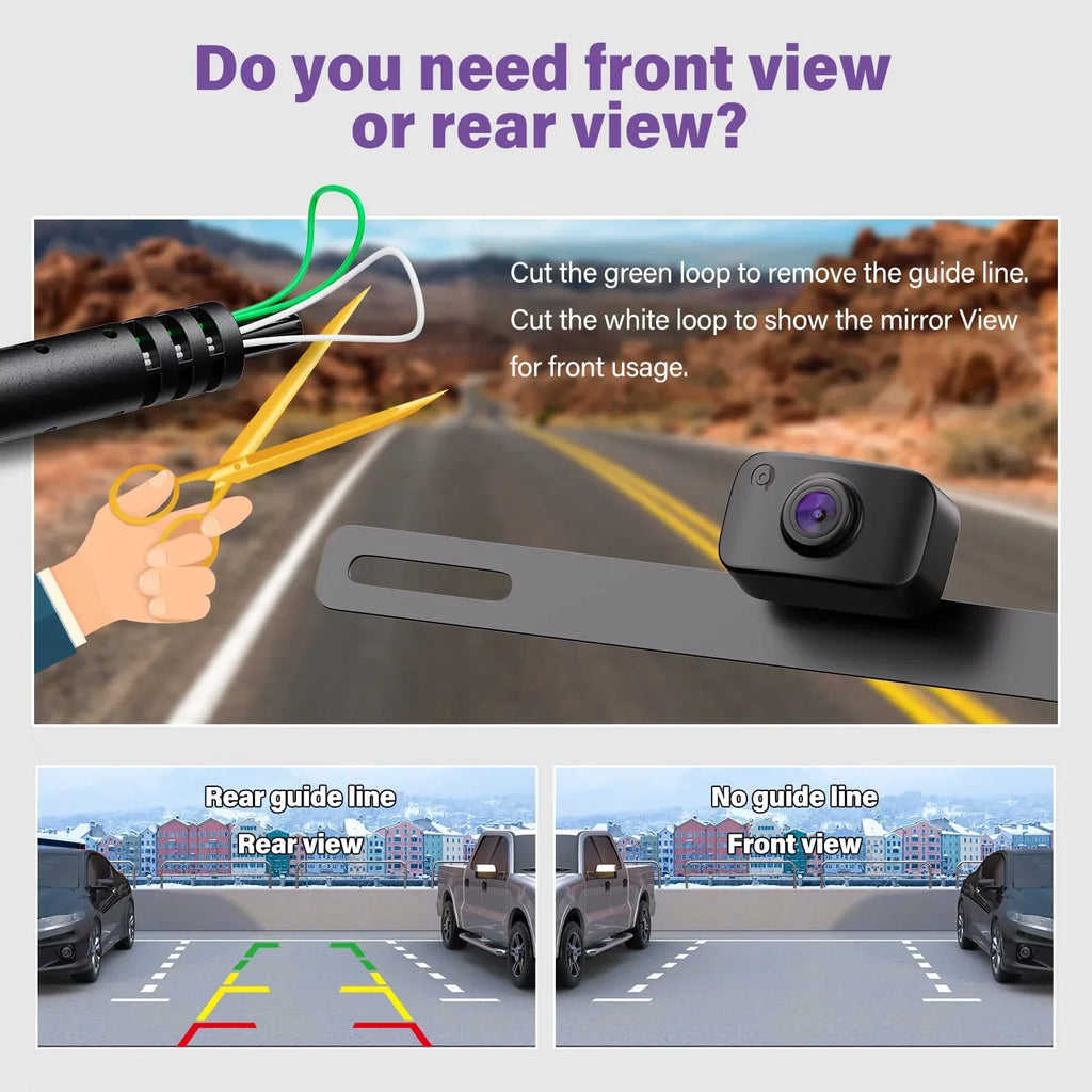 HD License Camera, SUV Front Car eRapta Reverse ERT11 Truck Camera Rear for Camera Pickup RV Van View Rear Plate Backup