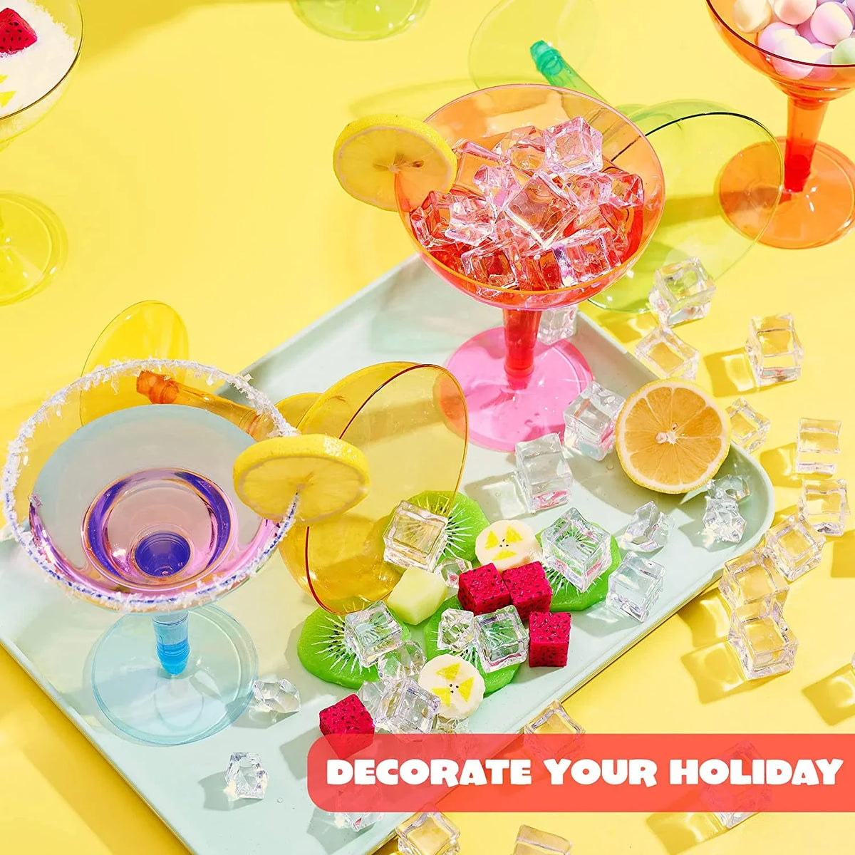 Party Fiesta JOYIN Margarita Taco Theme oz Party Pcs Cups De Glasses Margarita Cinco Mexican Fun,Plastic Mayo Decorations,12 Supplies Cinco Decoration De Party Plastic 48 for Glasses Mayo