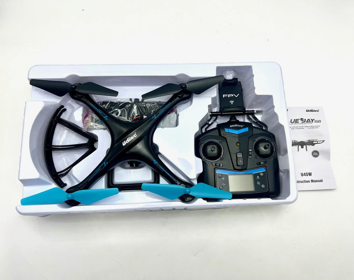 Ready Box VR Quadcopter - RTF Camera U45W for FPV Drone Open Adults Force1 BLACK/BLUE