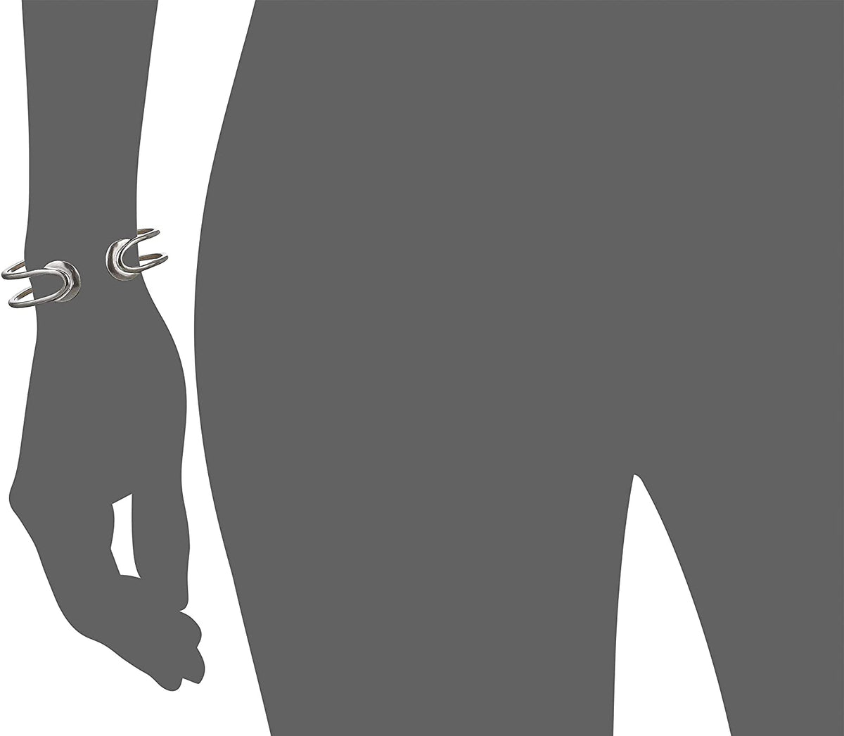 Lucky Crescent Brand Bracelet Cuff Silver-Tone