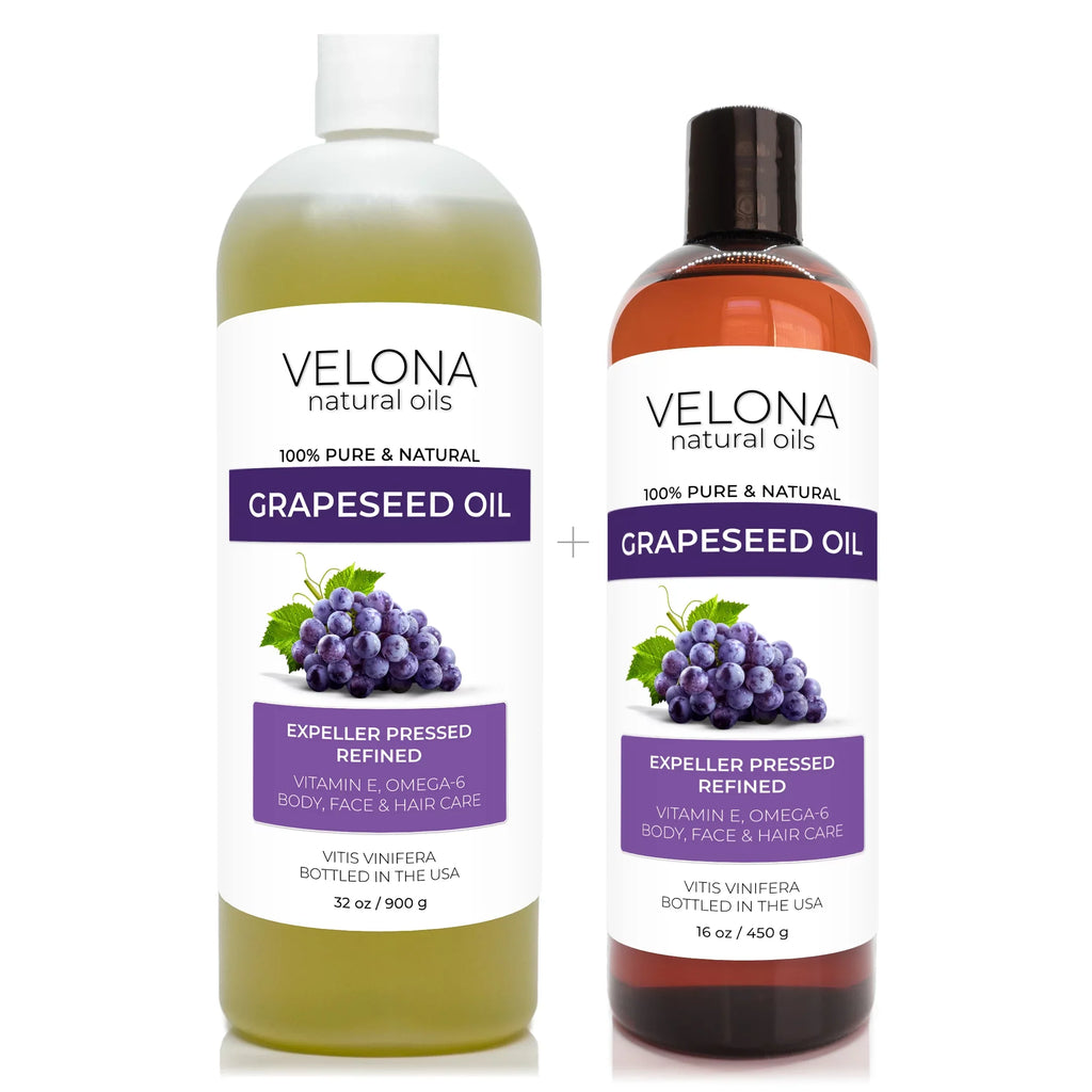 Velona Natural - Body, oz | Face, 32 | 100% Grapeseed Carrier pressed Skin, | Refined, and Cold Hair Care Oil Oil Pure Cooking,