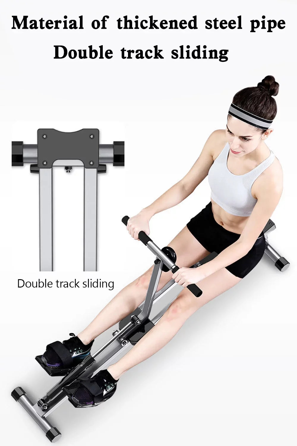 Bar Exercise Home Rowing Machine Single Cardio Folding Mute Workouts Rower for
