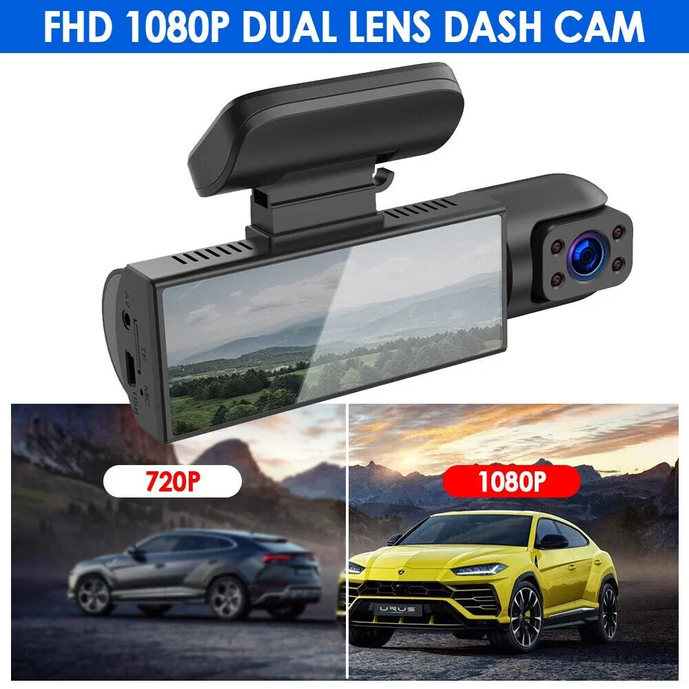 1080P Car HD Parking G-sensor Vtin Recorder Camera Dash Video Cam Dual Monitor Lens