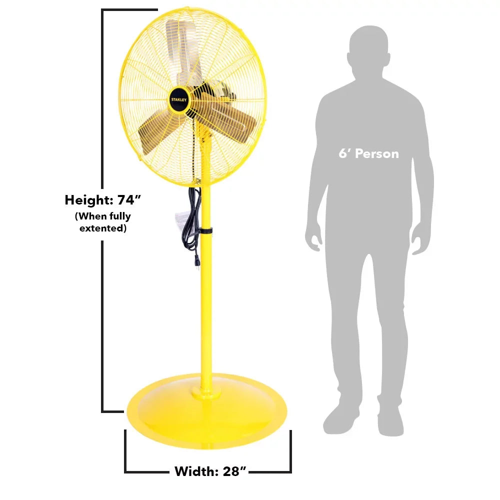 Pedestal Fan, High-Velocity STANLEY Non-Oscillating Industrial ST-24P